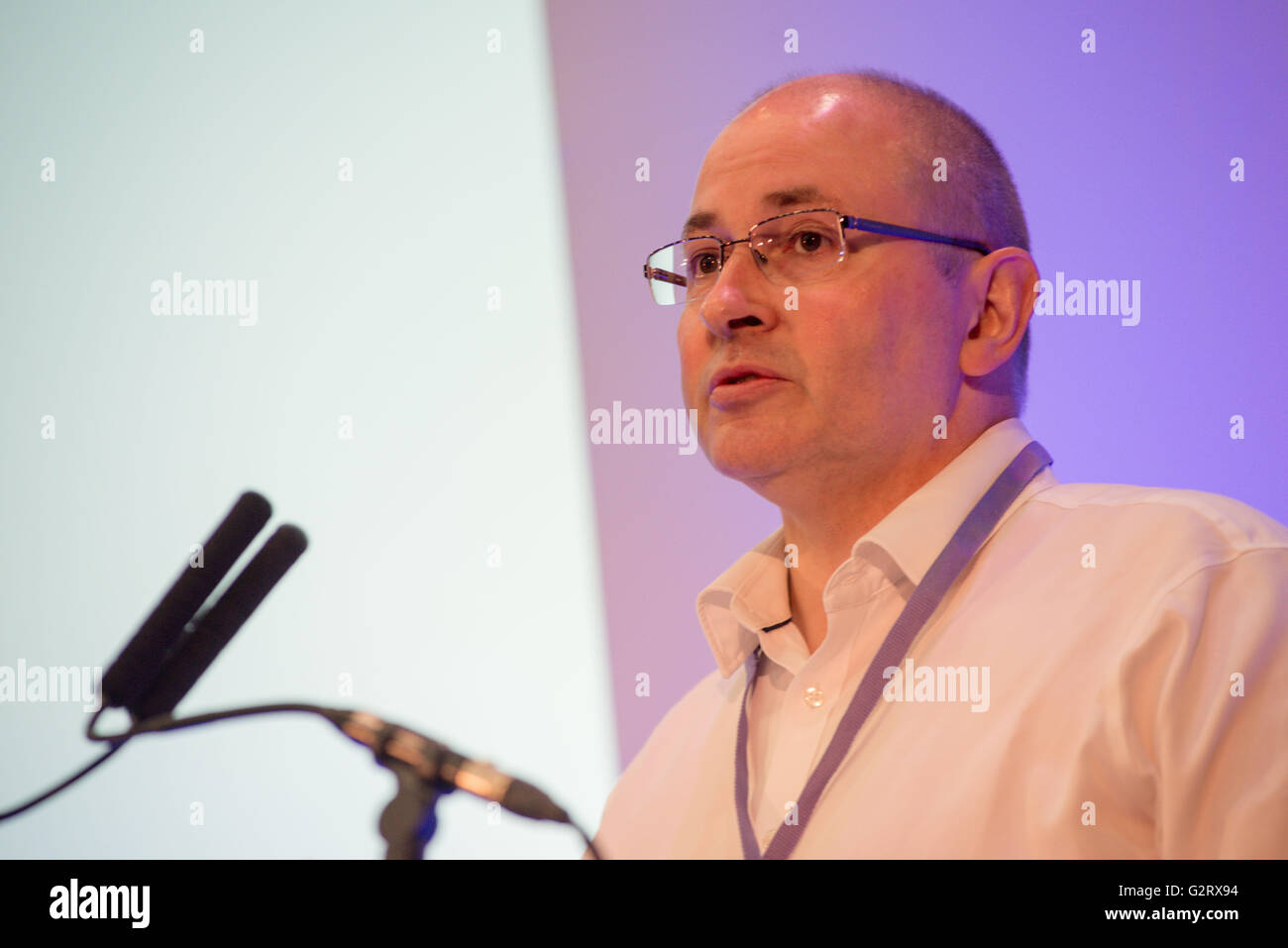Jamie Hogg, Business Community Partner, Royal Bank of Scotland speaking at conference Stock Photo