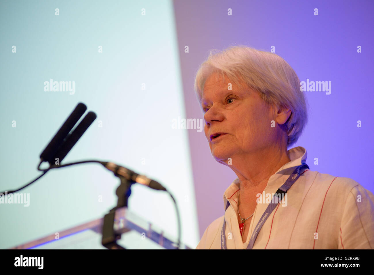Professor Elaine Kempson speaking at conference Stock Photo