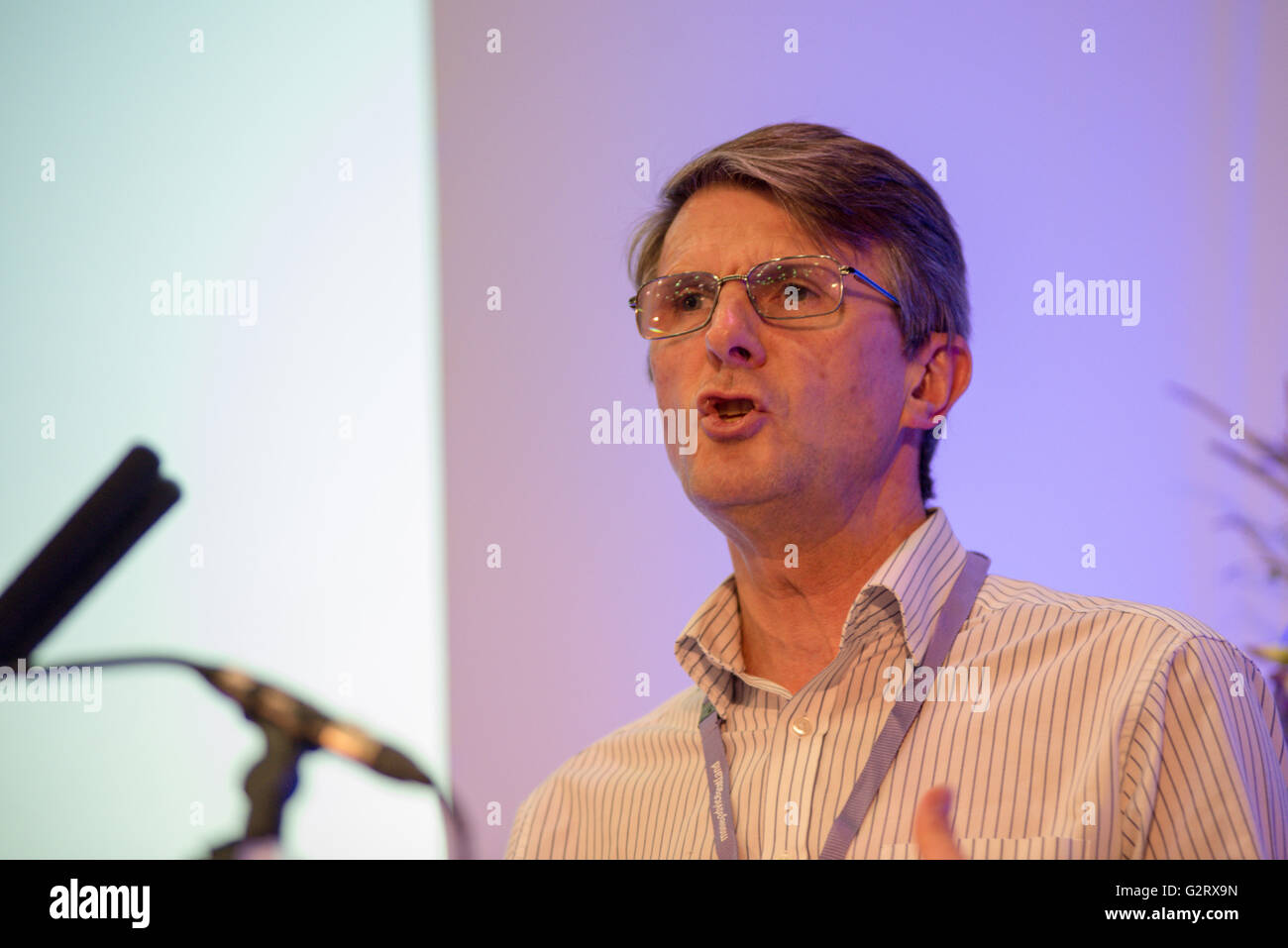 Robert Skinner, Chief Executive, Lending Standards Board speaking at conference Stock Photo