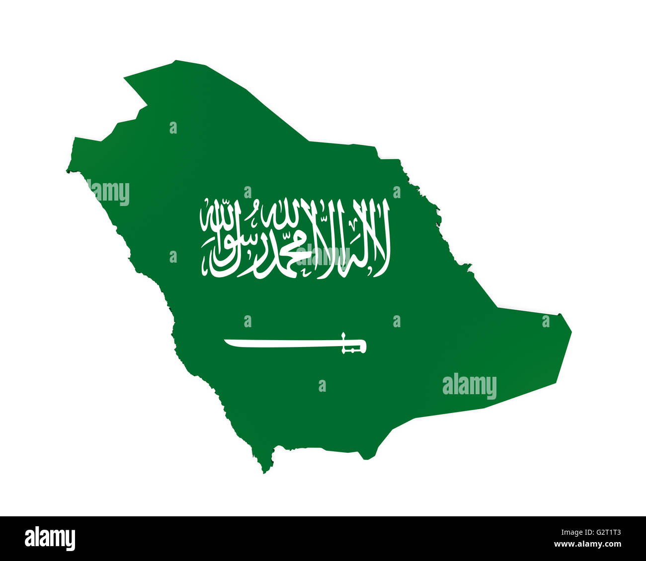 Saudi Arabia Map Stock Photo