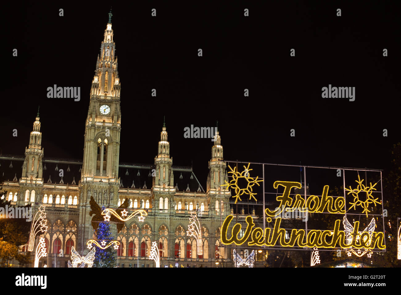 Traditional Christmas market in Vienna Stock Photo