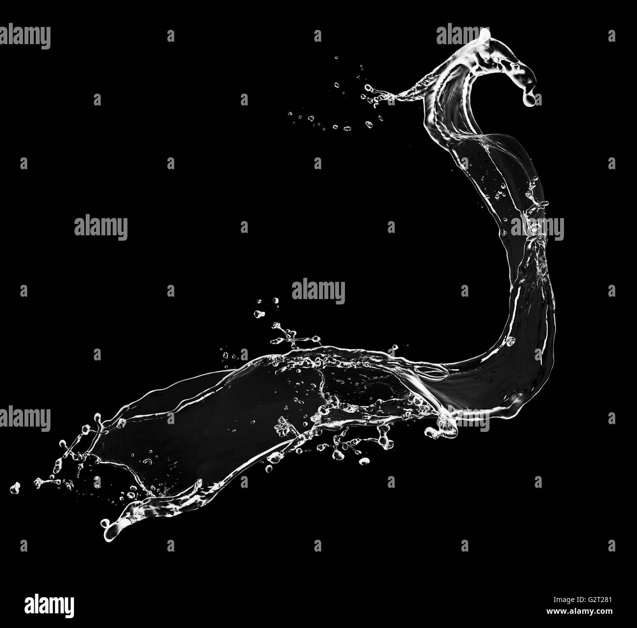 Water splash isolated on black background Stock Photo - Alamy