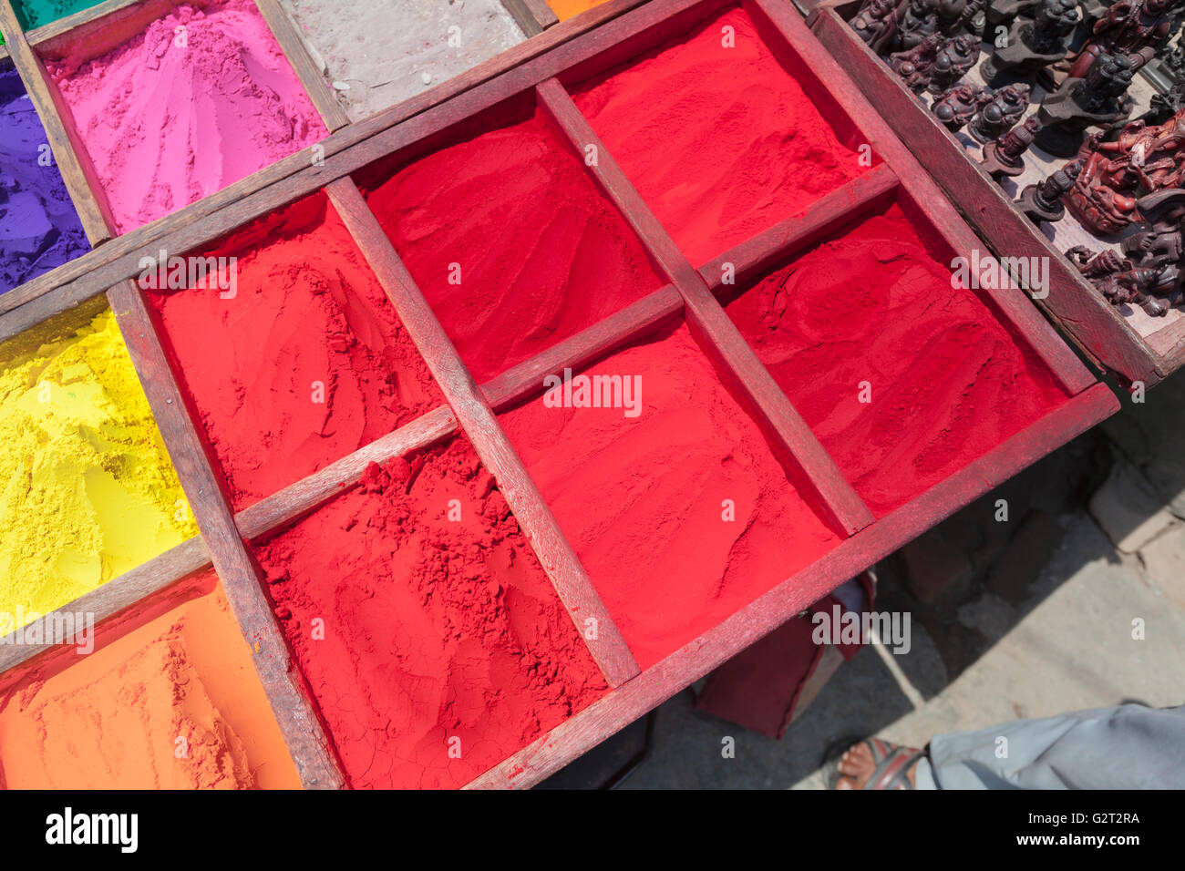 Multicoloured powder paints on sale, Kathmandu, Nepal Stock Photo Alamy