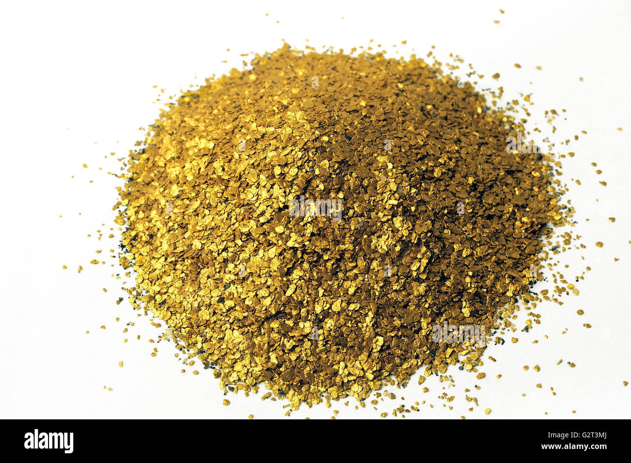 Piles of alluvial gold dust found in a river in the French Gard