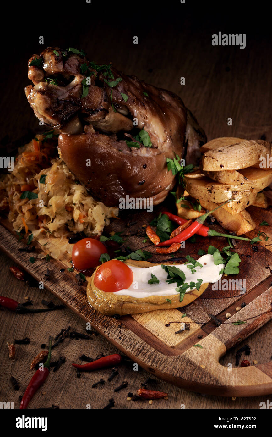 Grilled pork knuckle Stock Photo Alamy