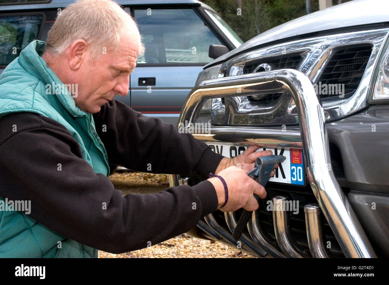 automobile registration, purchase of plates by Internet easily and quickly. Stock Photo