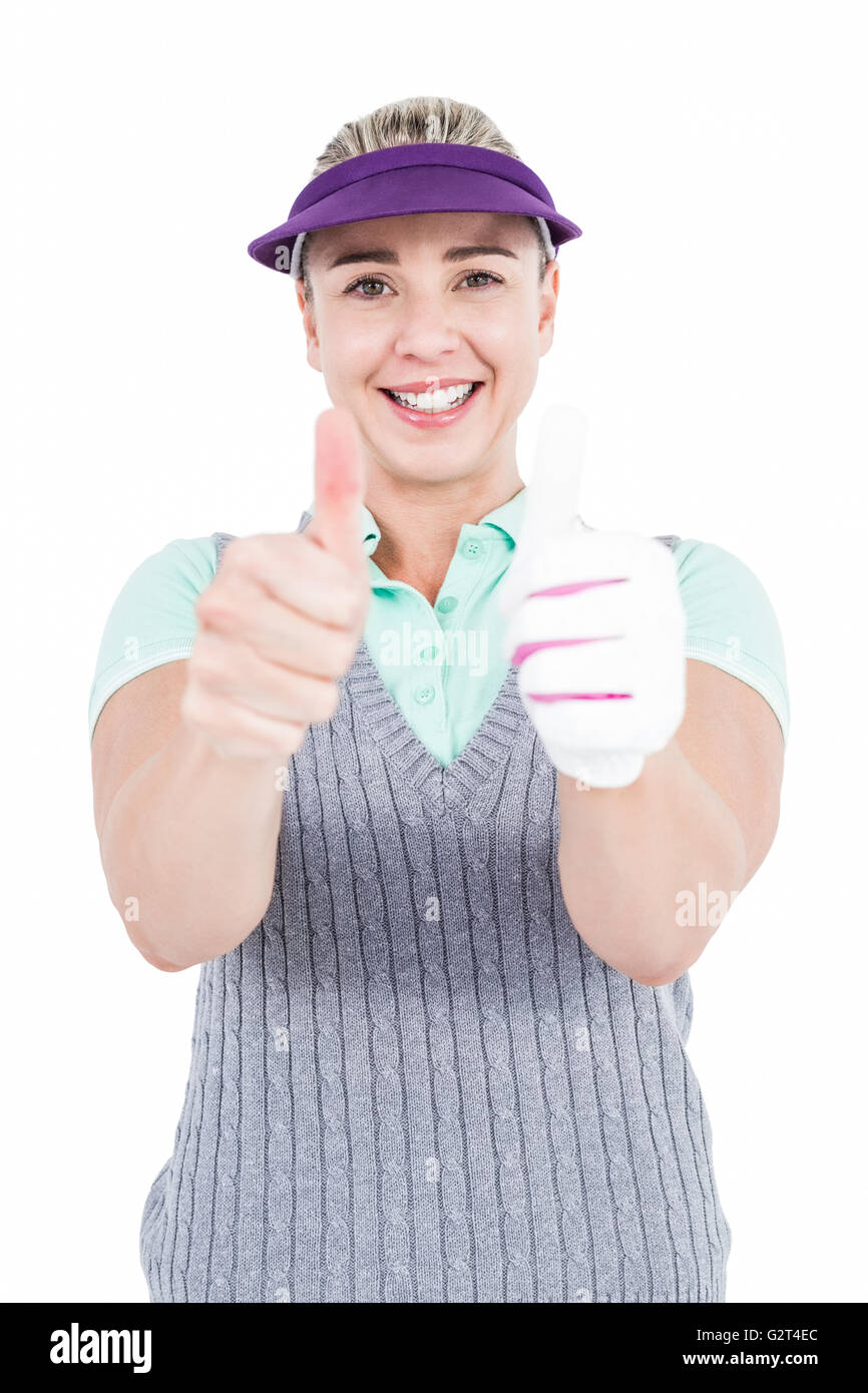 Blonde showing thumbs up hi-res stock photography and images - Alamy
