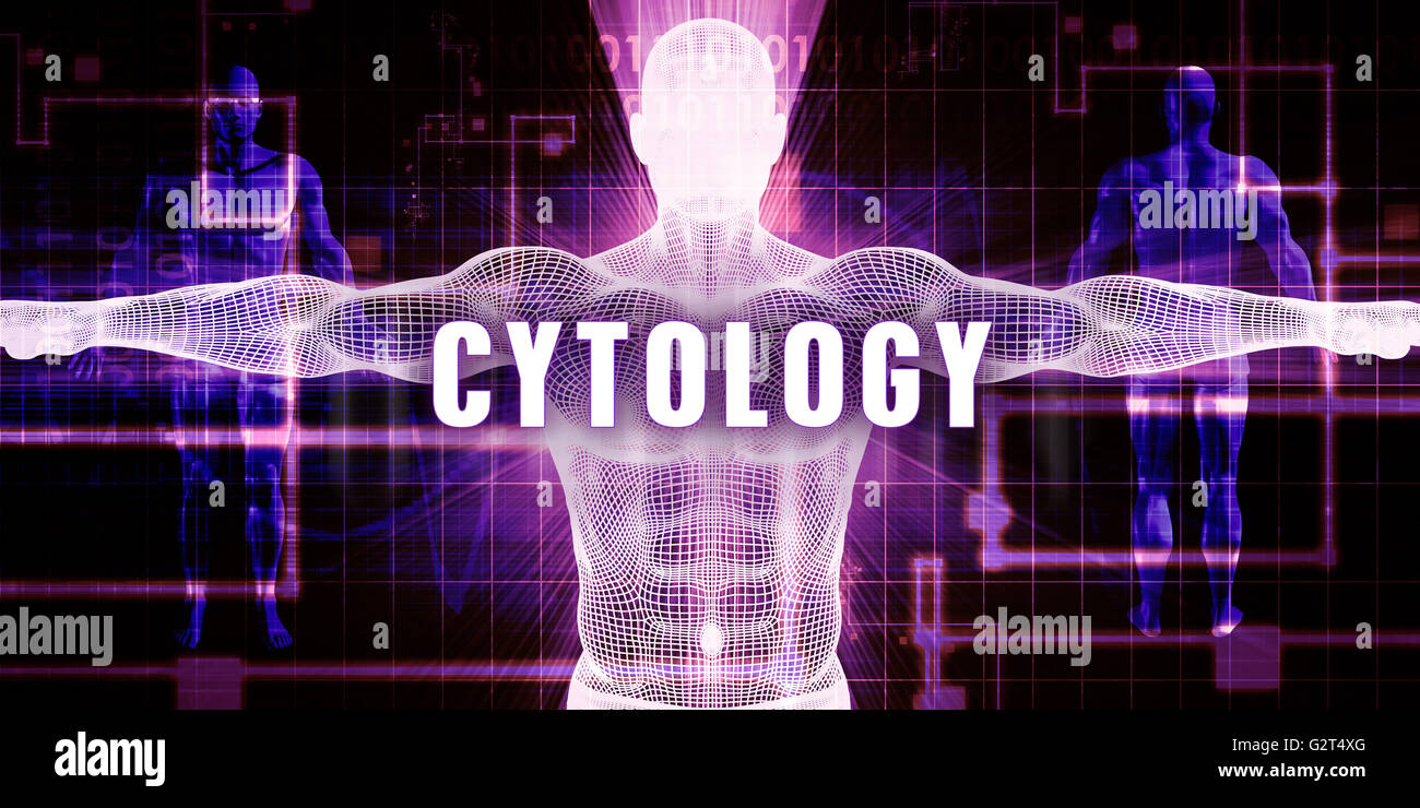 Cytology as a Digital Technology Medical Concept Art Stock Photo