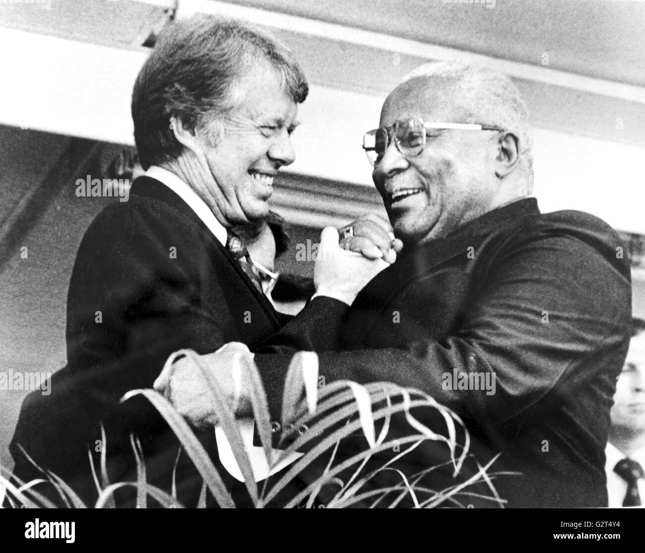 Candidate Jimmy Carter on the campaign trail with the Rev. Martin Luther King, Sr. Stock Photo