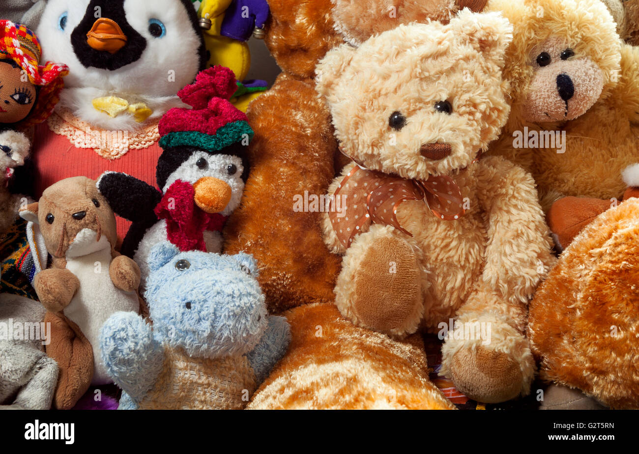 WA11689-00...WASHINGTON - Stuffed animals in a child's room. Stock Photo