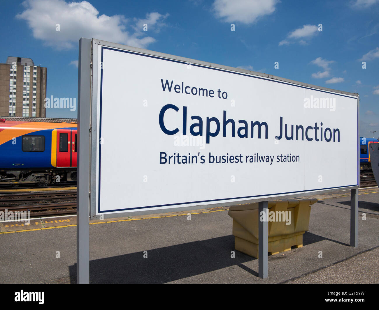 Welcome to Clapham Junction - Britain's Busiest Railway Station Stock Photo