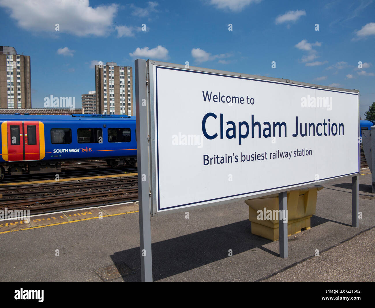 Welcome to Clapham Junction - Britain's Busiest Railway Station Stock Photo