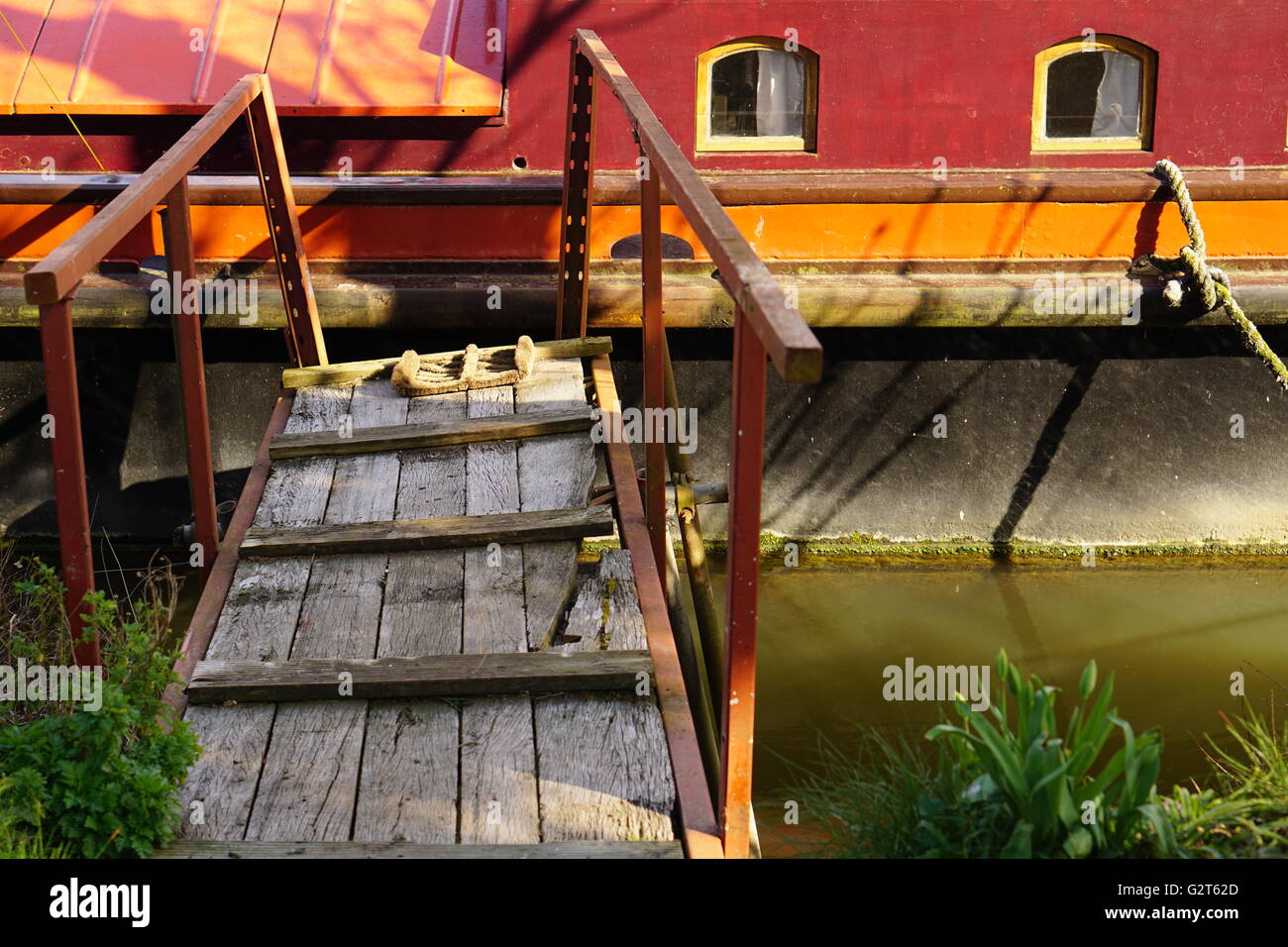 Narrowboat on the Thames Stock Photo