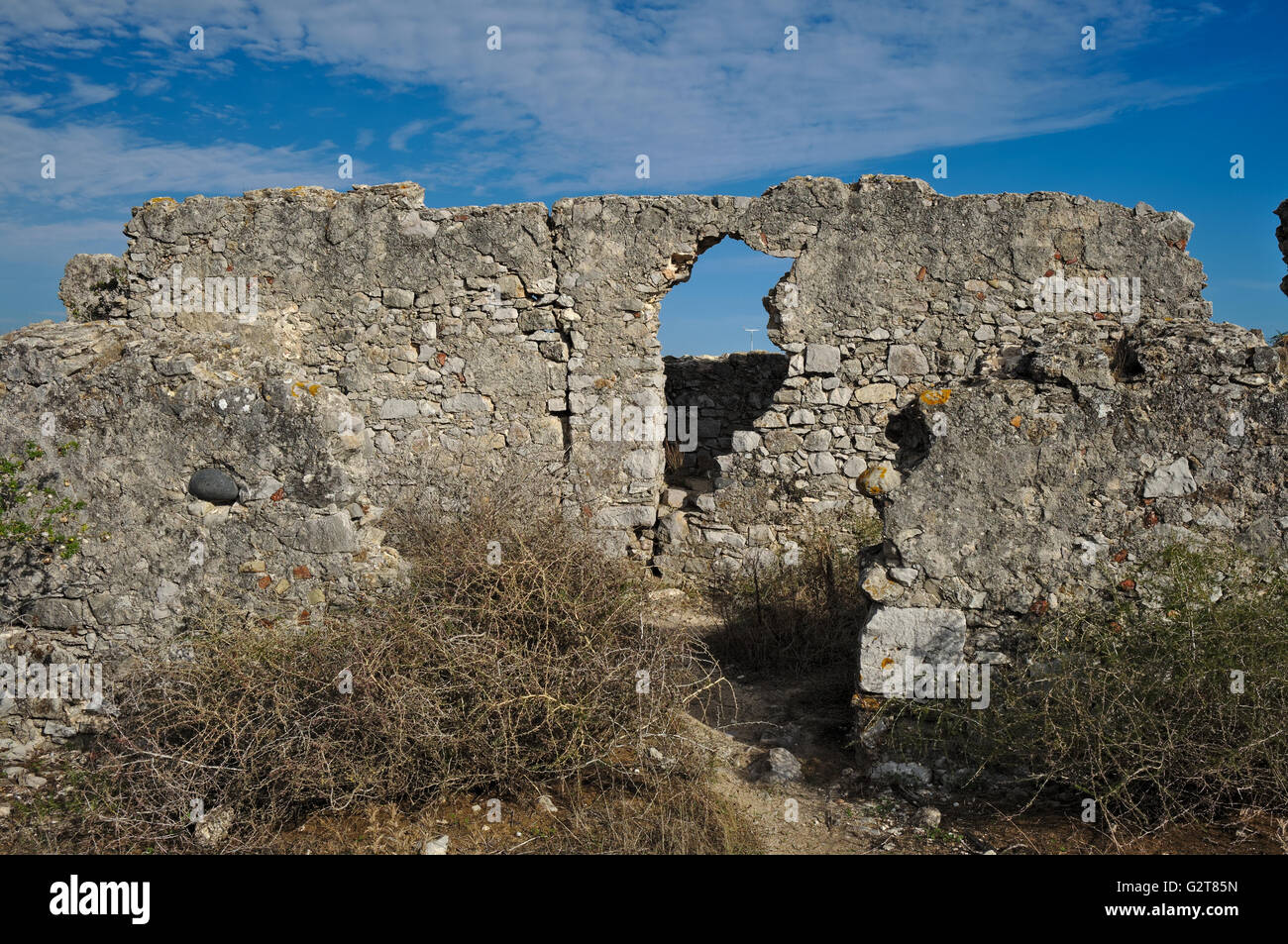 View of the historical ruins of Forte do Rato in Tavira. Travel and vacation destinations. Stock Photo