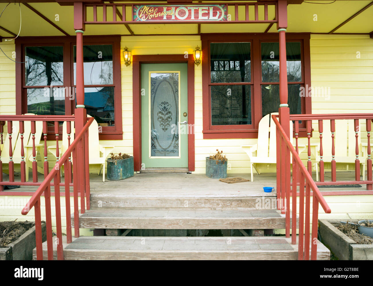 The unique Ma Johnson's Hotel in McCarthy Alaska USA Stock Photo Alamy