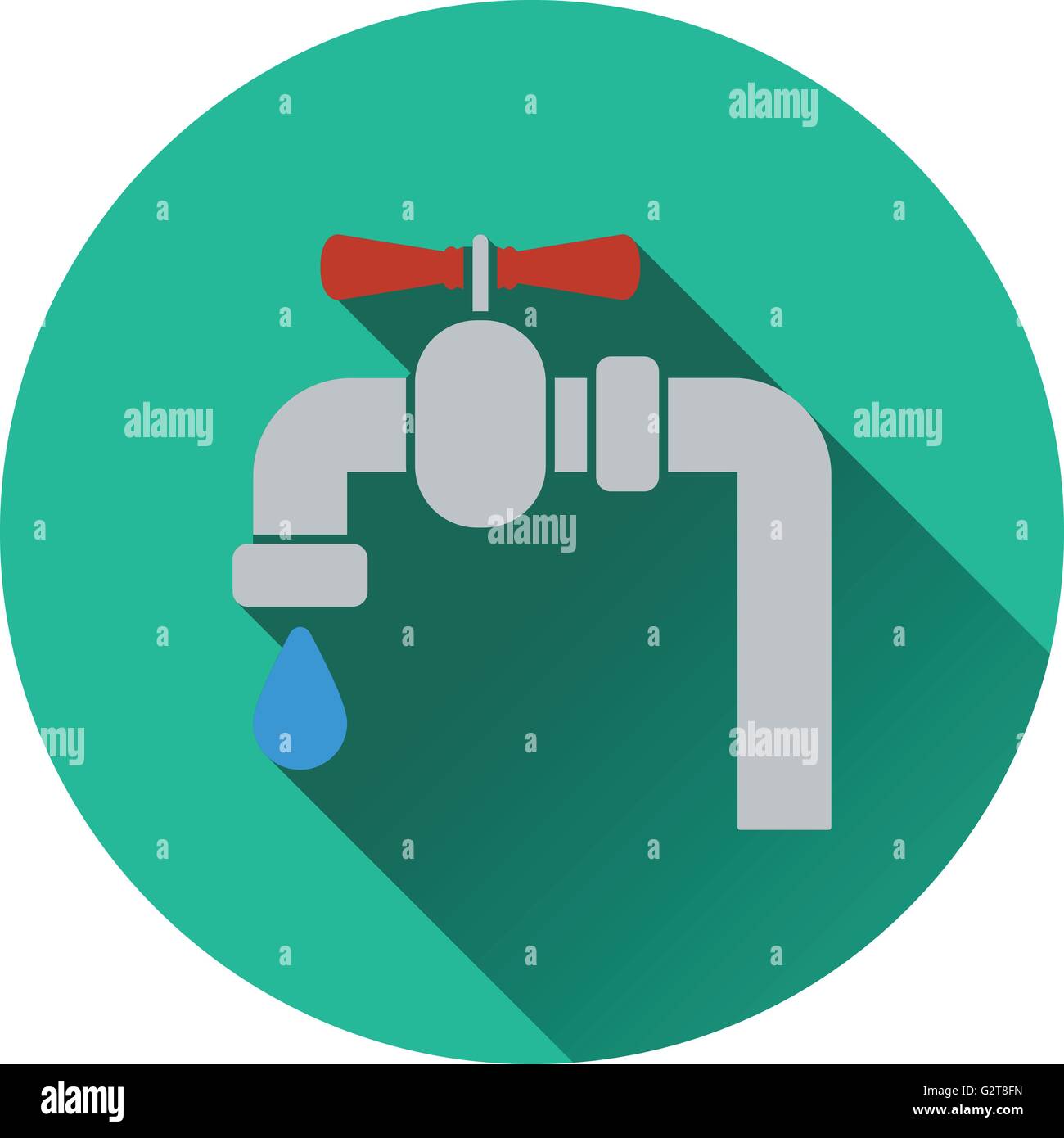 Icon of Pipe with valve. Flat design. Vector illustration Stock Vector ...