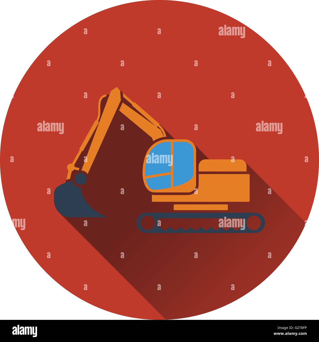 Icon of construction bulldozer. Flat design. Vector illustration Stock ...