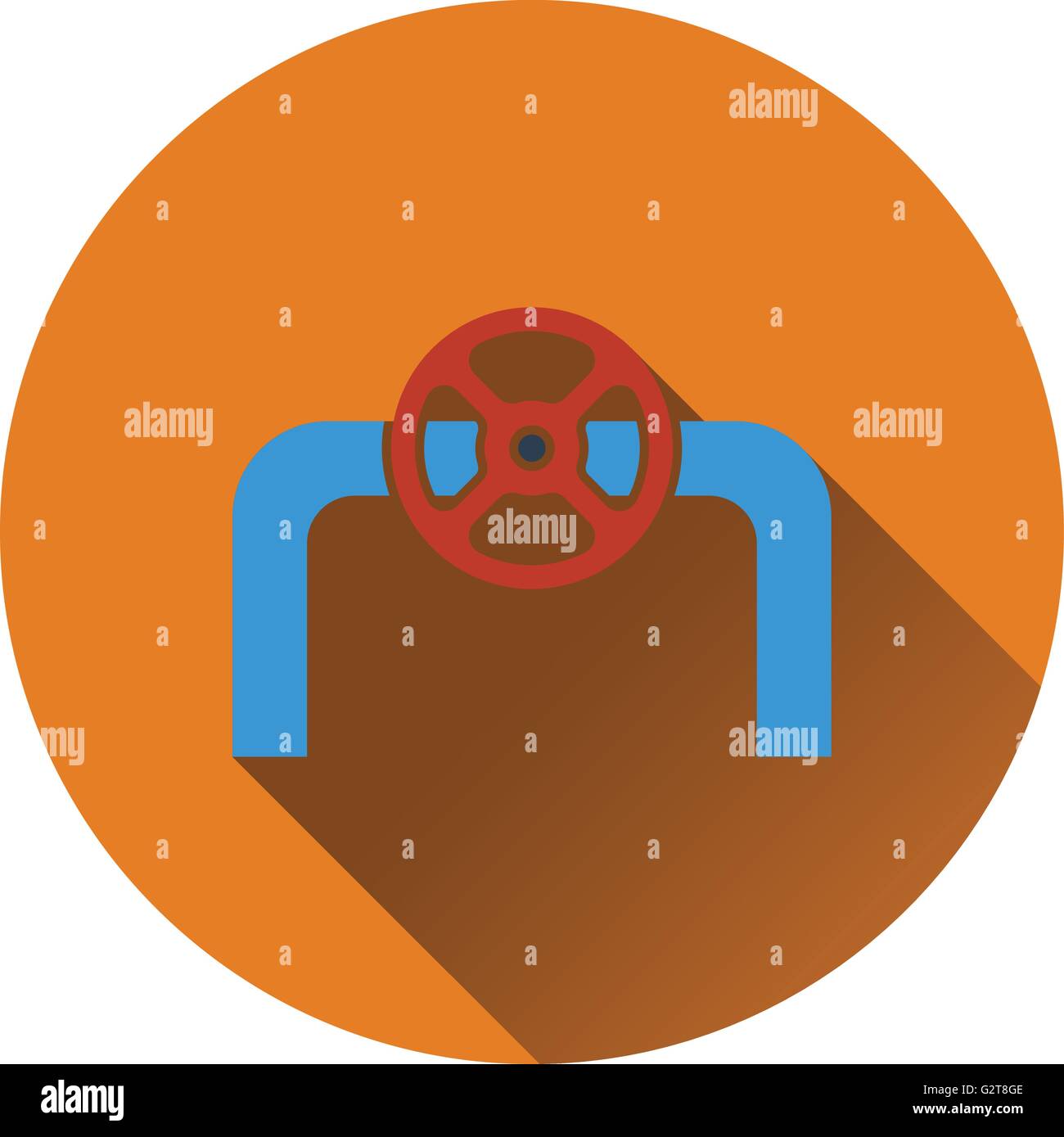 Icon of Pipe with valve. Flat design. Vector illustration Stock Vector ...