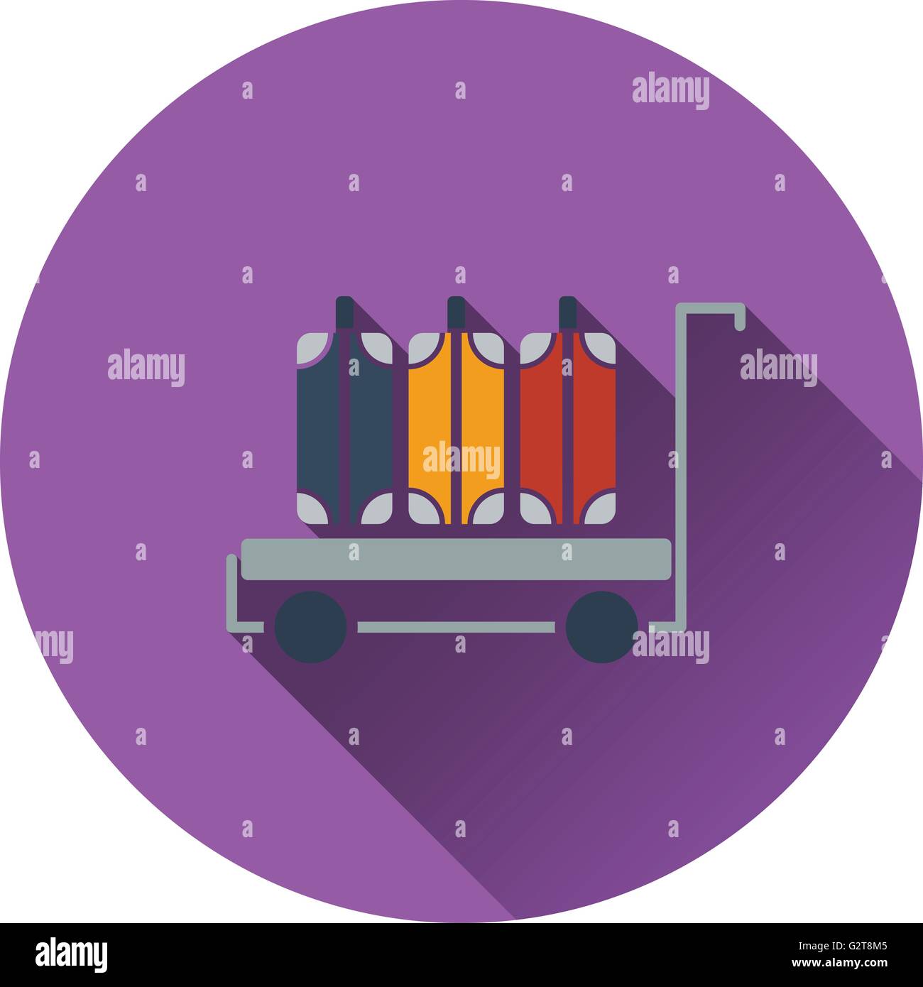 Luggage cart icon. Flat design. Vector illustration Stock Vector Image ...