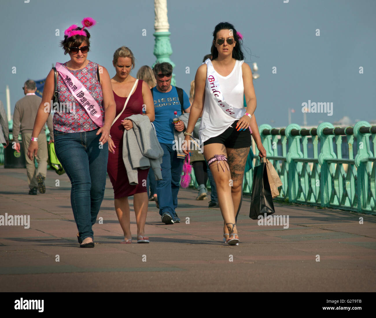 A hen party in Brighton Stock Photo Alamy