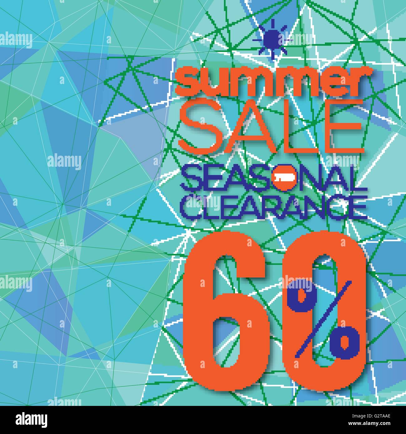 Summer Sale Modern Green Geometric Background Vector Illustration Stock ...