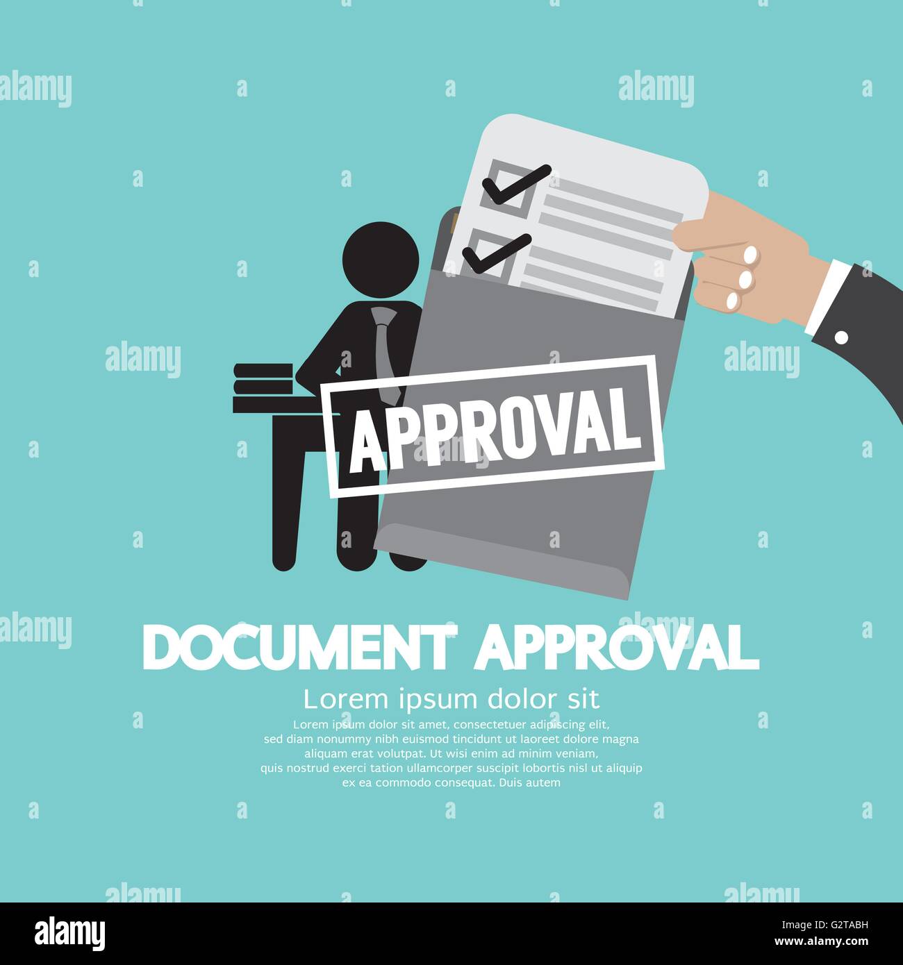 Document Approval Vector Illustration Stock Vector