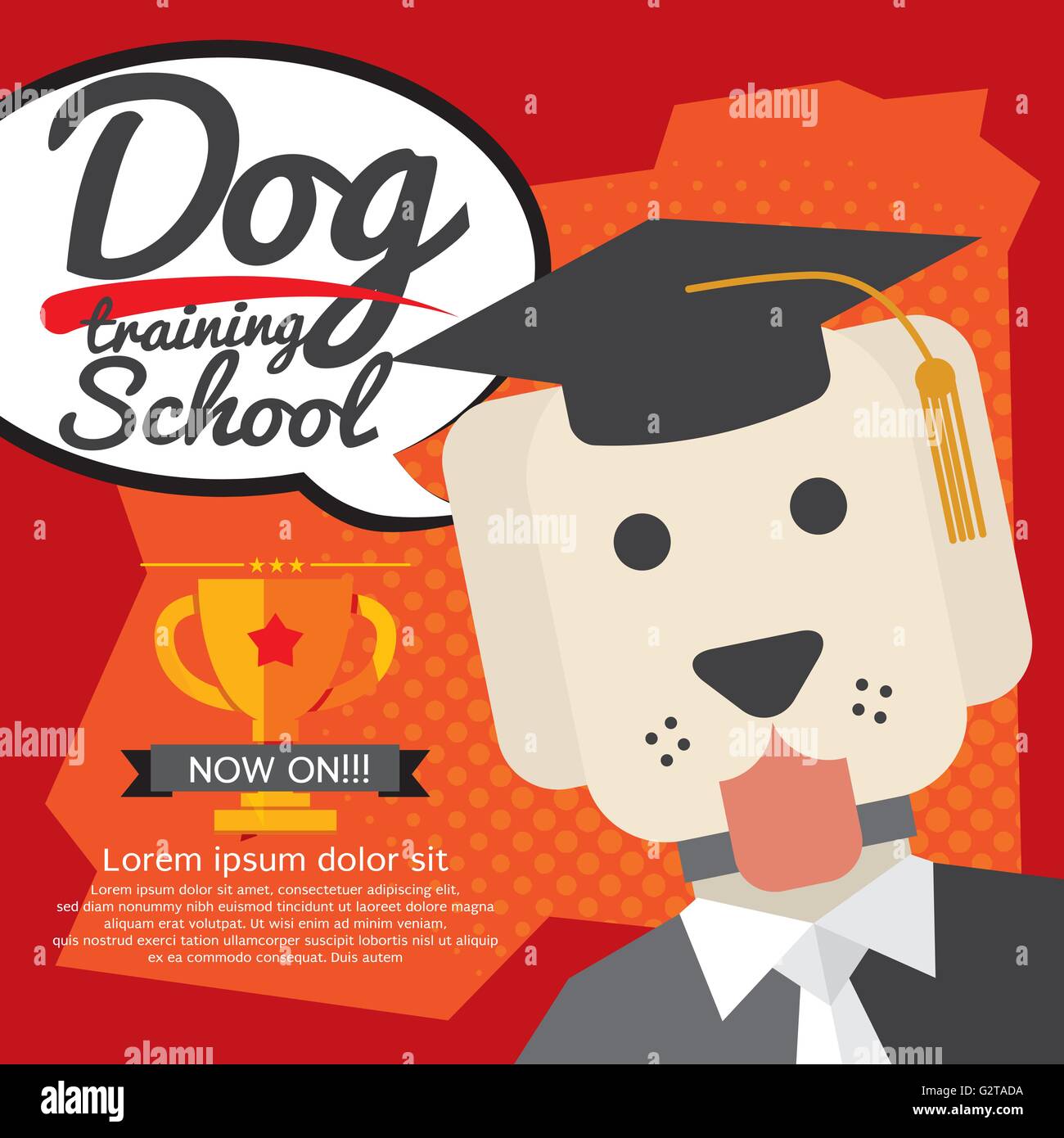 Dog Training School Vector Illustration Stock Vector