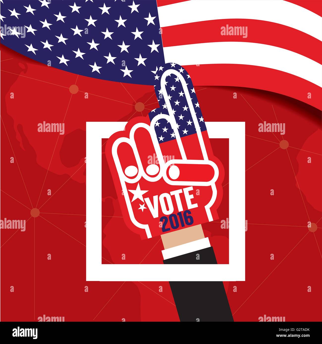Hand Foam Vote 2016 Vector Illustration Stock Vector Image & Art - Alamy