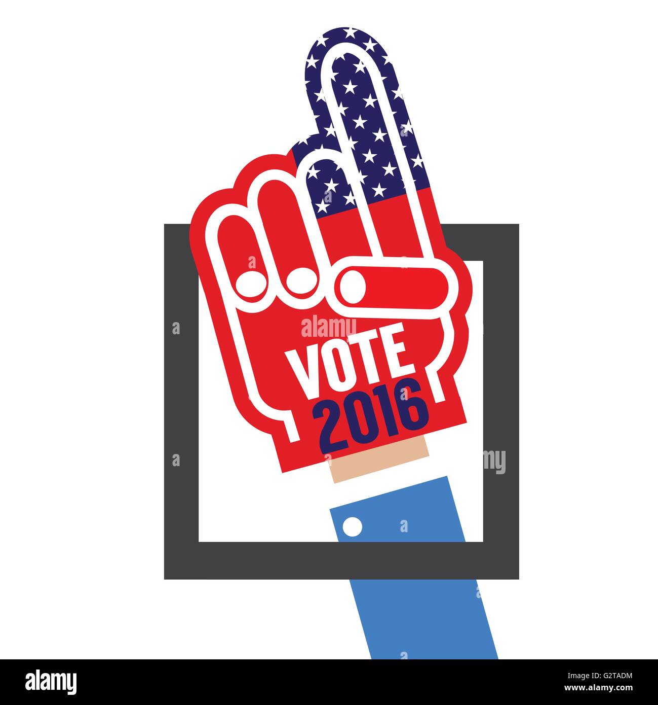 Hand Foam Vote 2016 Vector Illustration Stock Vector