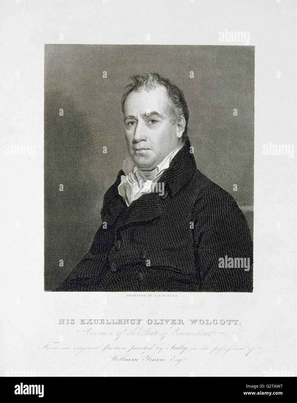 Asher Brown Durand - His Excellency Oliver Wolcott, Governor of the State of Connecticutt - Stock Photo