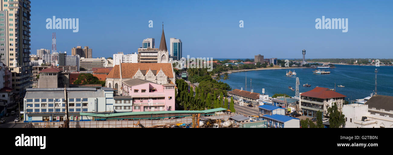 East Africa, Tanzania, Dar es Salaam panorama cathedral Stock Photo