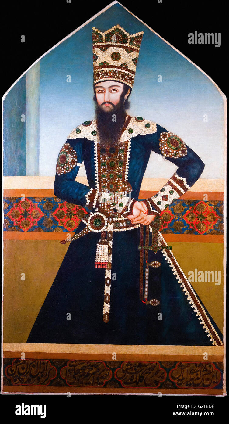 Unknown, Iran, early 19th Century - Portrait of Sheikh Ali Mirza - Stock Photo