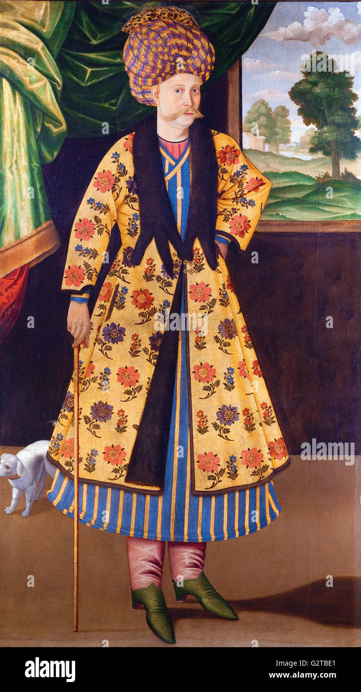 Unknown, Iran, late 17th Century - Portrait of a European Gentleman in Turkish Dress - Stock Photo