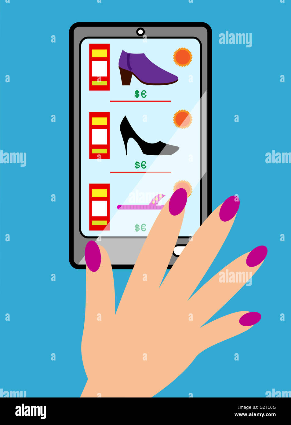 online shoe shopping Stock Photo Alamy