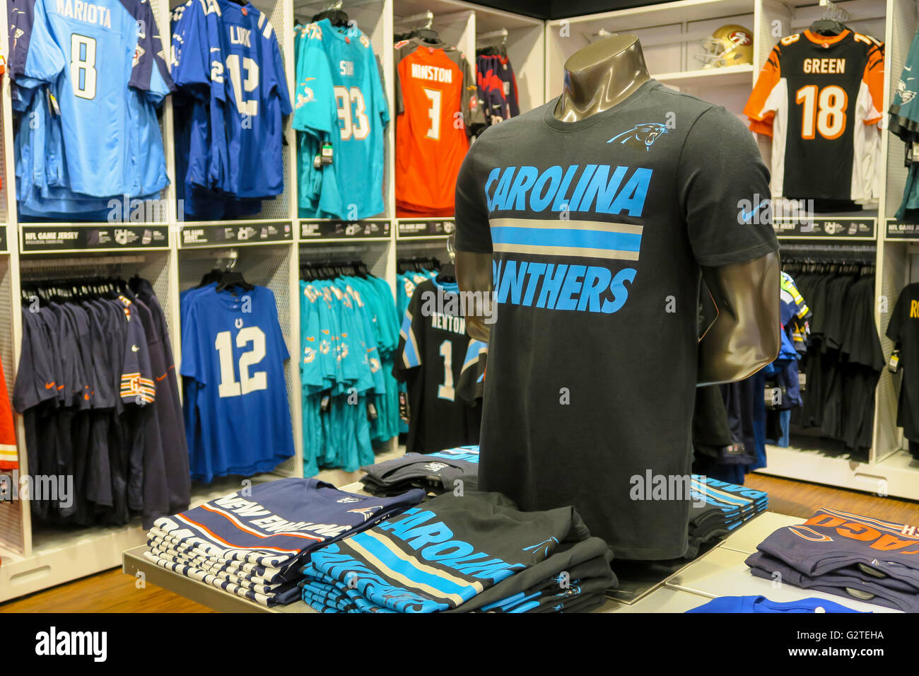 NFL Branded Clothing Display, Modell's Sporting Goods Store