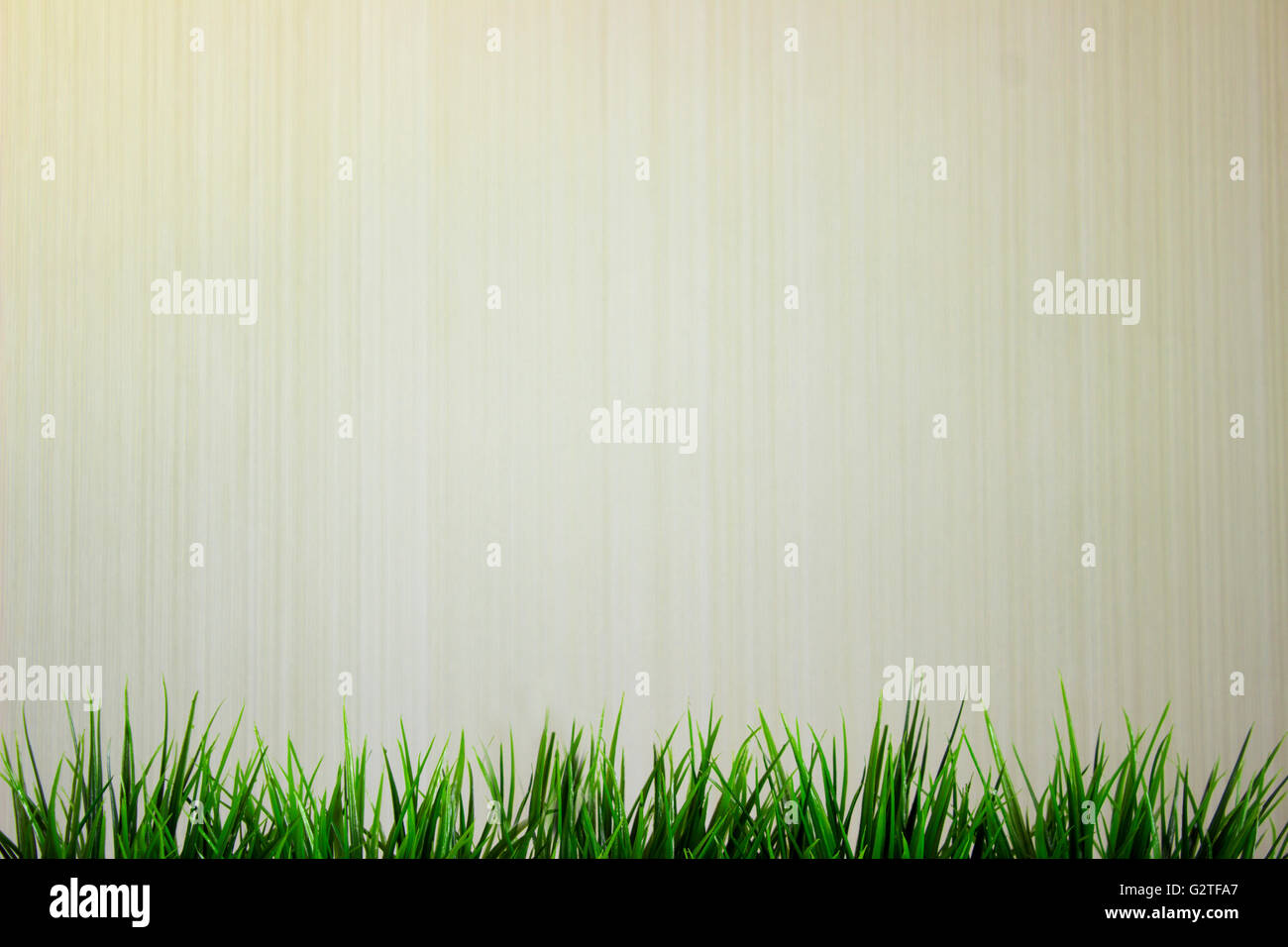 Green grass Isolated on wooden white background Stock Photo - Alamy
