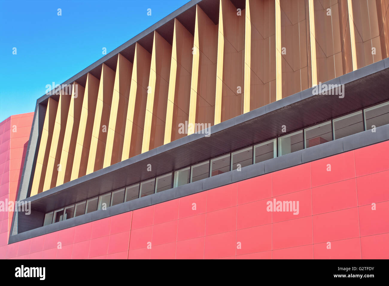Abstract detail of modern building over blue sky Stock Photo - Alamy