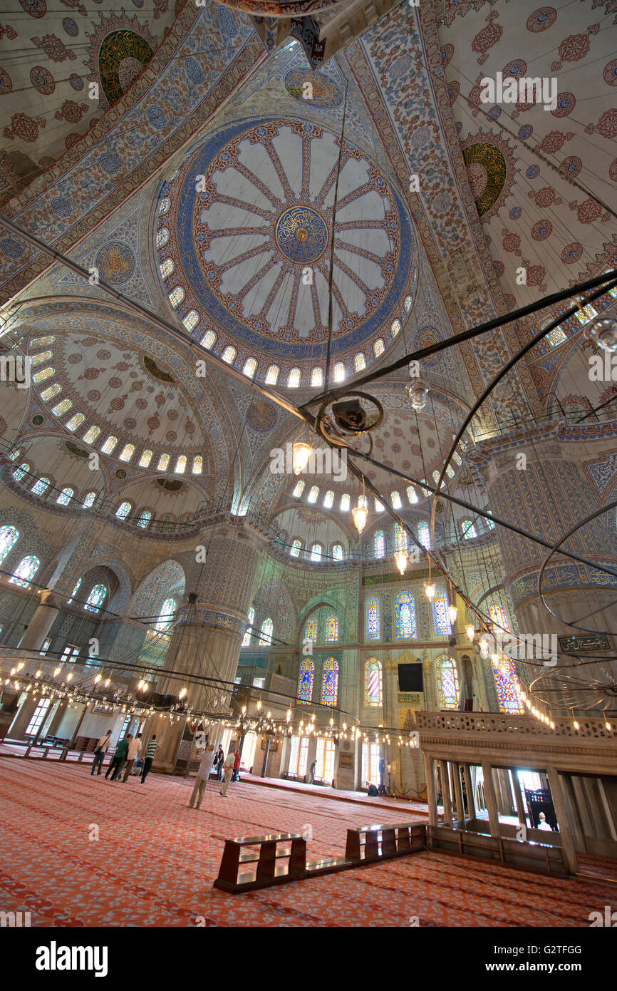 Blue Mosque, Sultan Ahmet Camii in Istanbul. The Sultanahmet square is ...