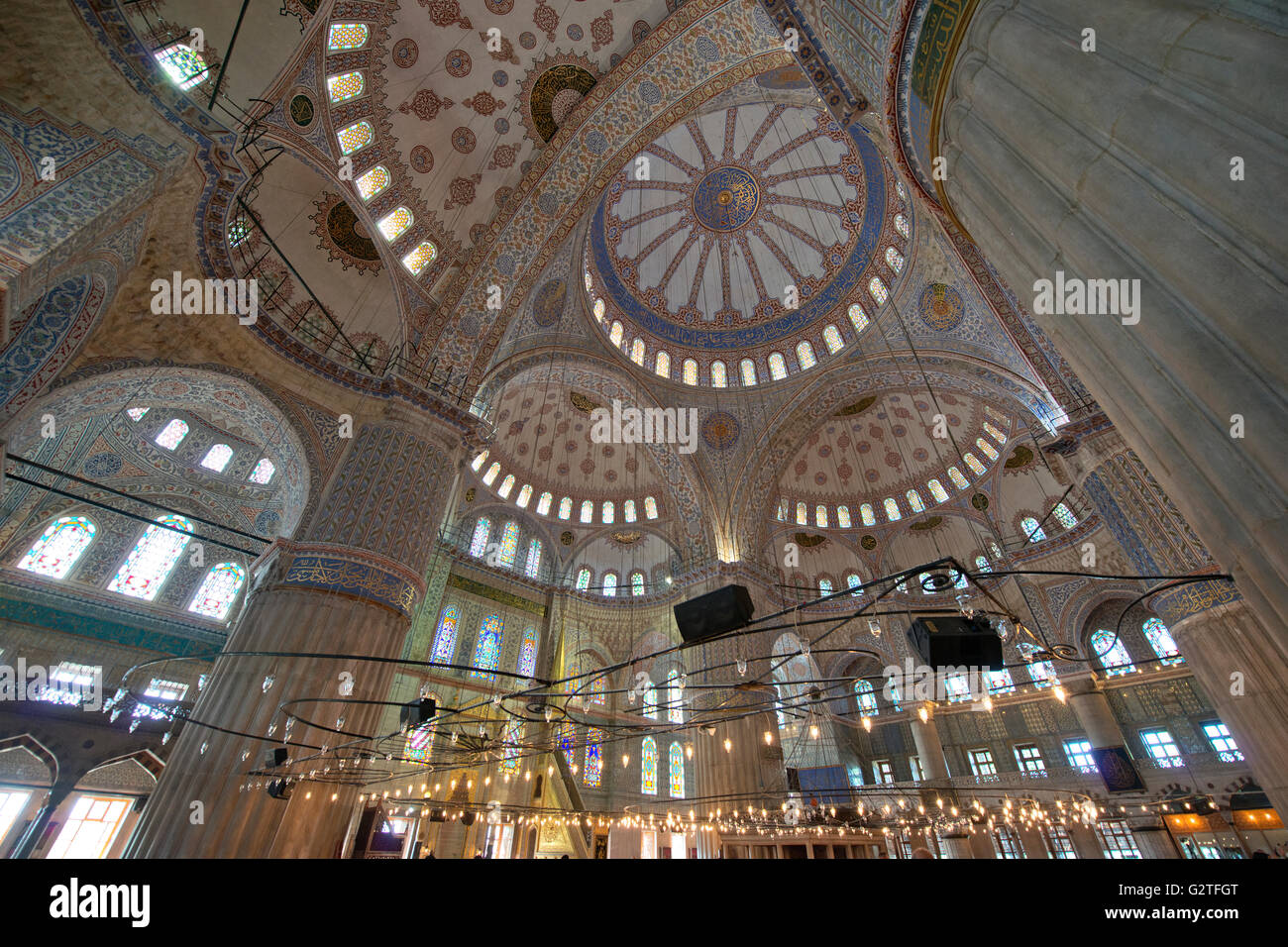 Blue Mosque, Sultan Ahmet Camii in Istanbul. The Sultanahmet square is ...