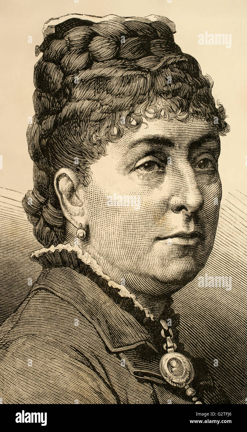 Elisabeth Franziska Maria (1831-1903). Archduchess of Austria and Princess of Hungary and Bohemia. Engraving by Capuz. The Spanish and American Illustration, 1879. Stock Photo