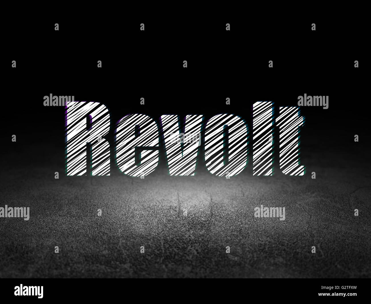View of Political concept: Revolt in grunge dark room Stock Photo - Alamy