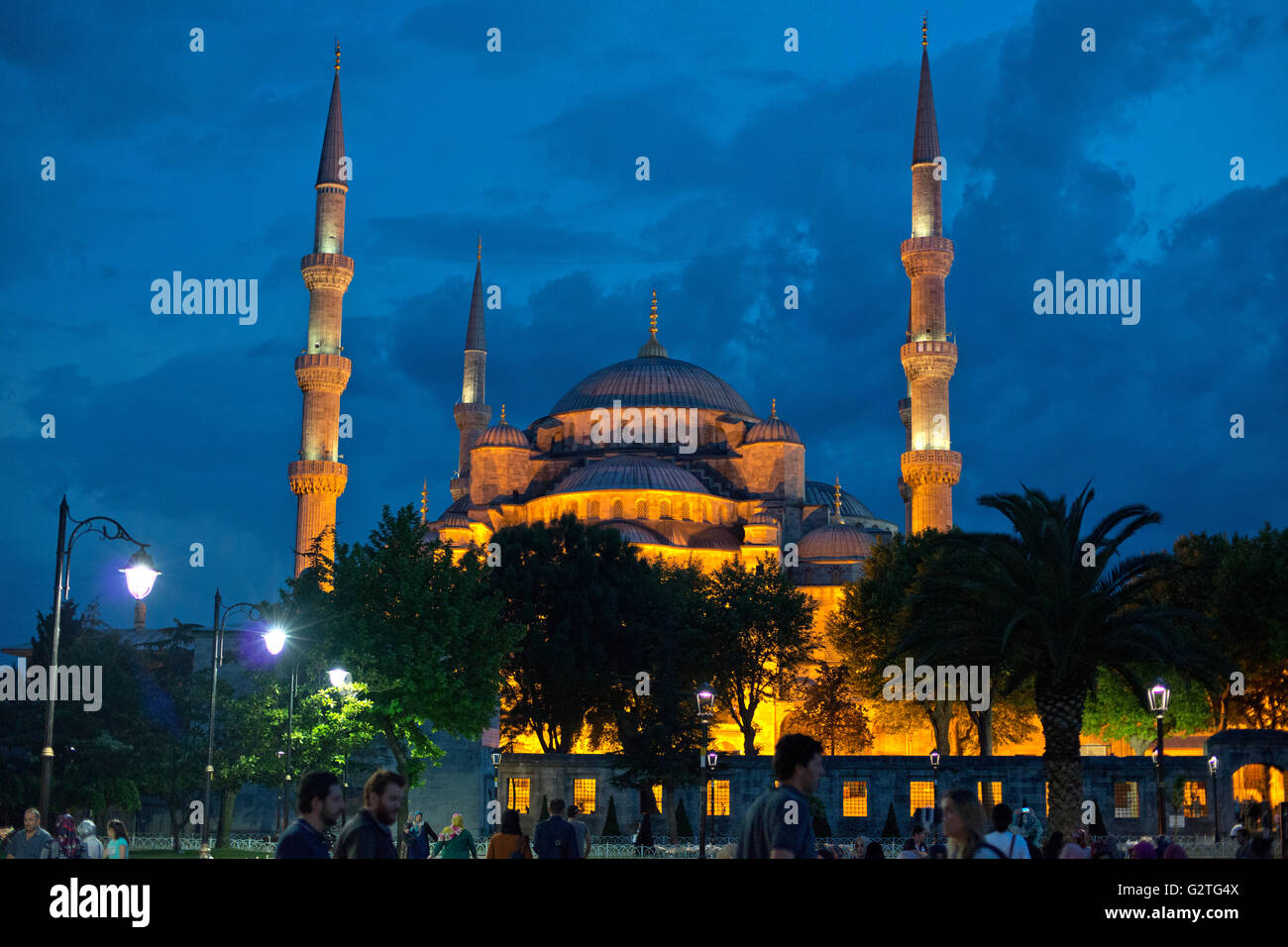 Blue Mosque, Sultan Ahmet Camii in Istanbul. The Sultanahmet square is ...