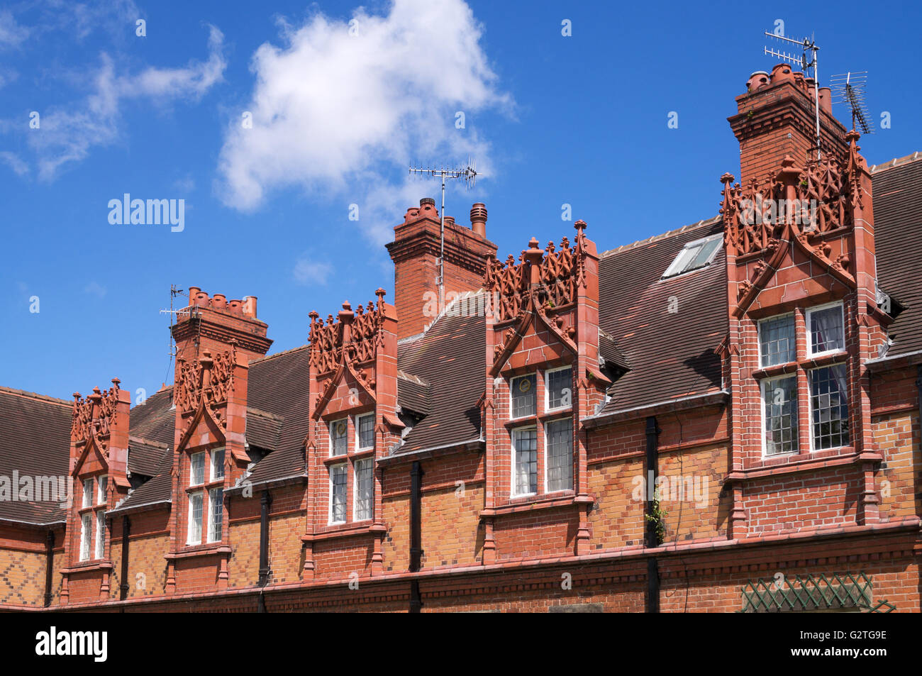 Houses 3, 5, 7 on Cross Street Port Sunlight , Merseyside, England, UK