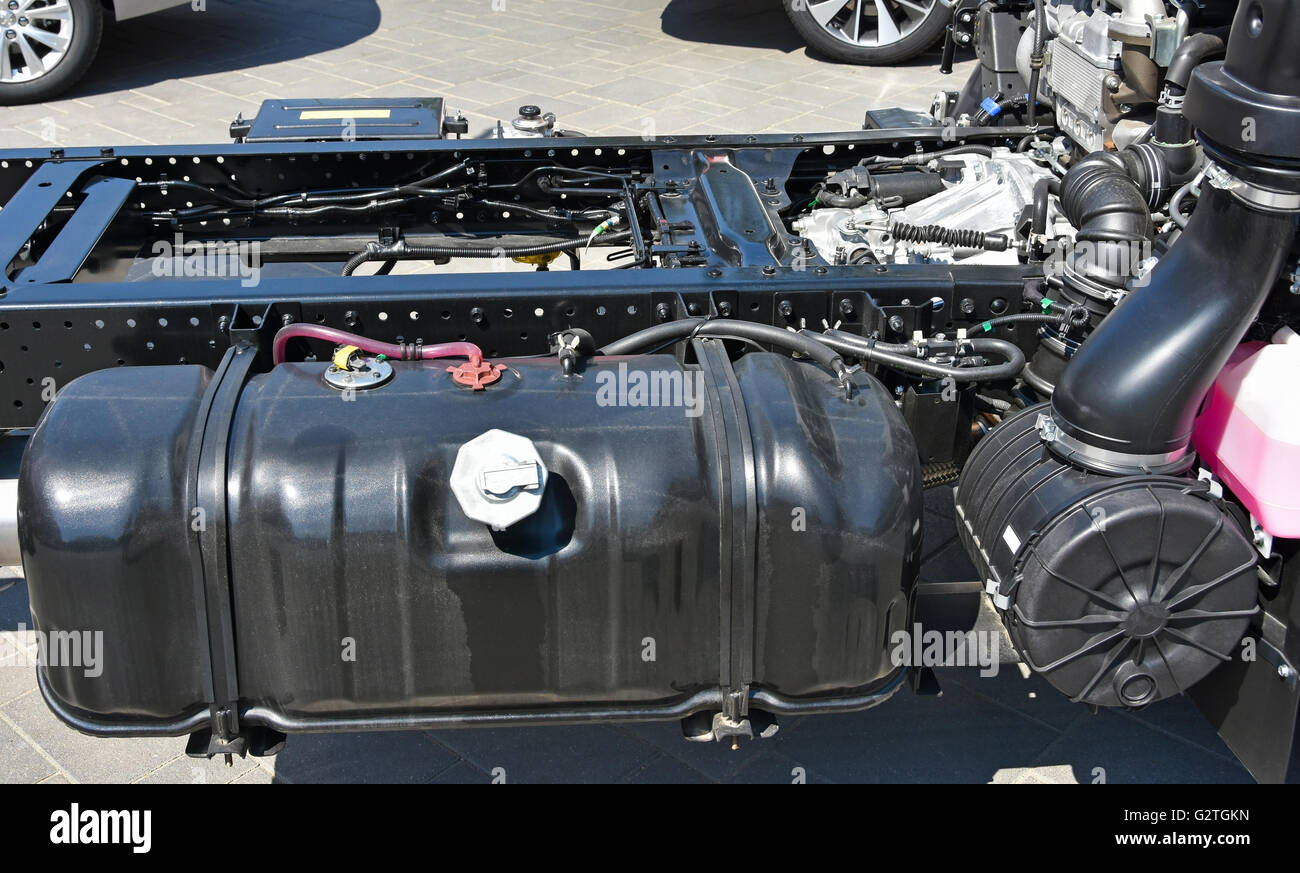 Petrol tank of a truck vehicle Stock Photo