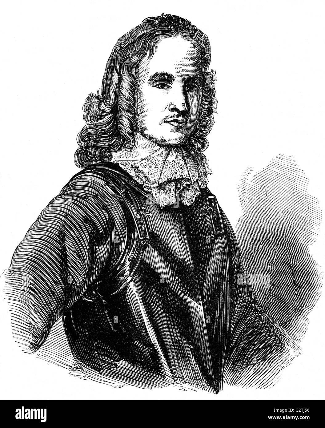 John Hampden was an English politician who was one of the leading parliamentarians involved in challenging the authority of Charles I of England in the run-up to the English Civil War Stock Photo