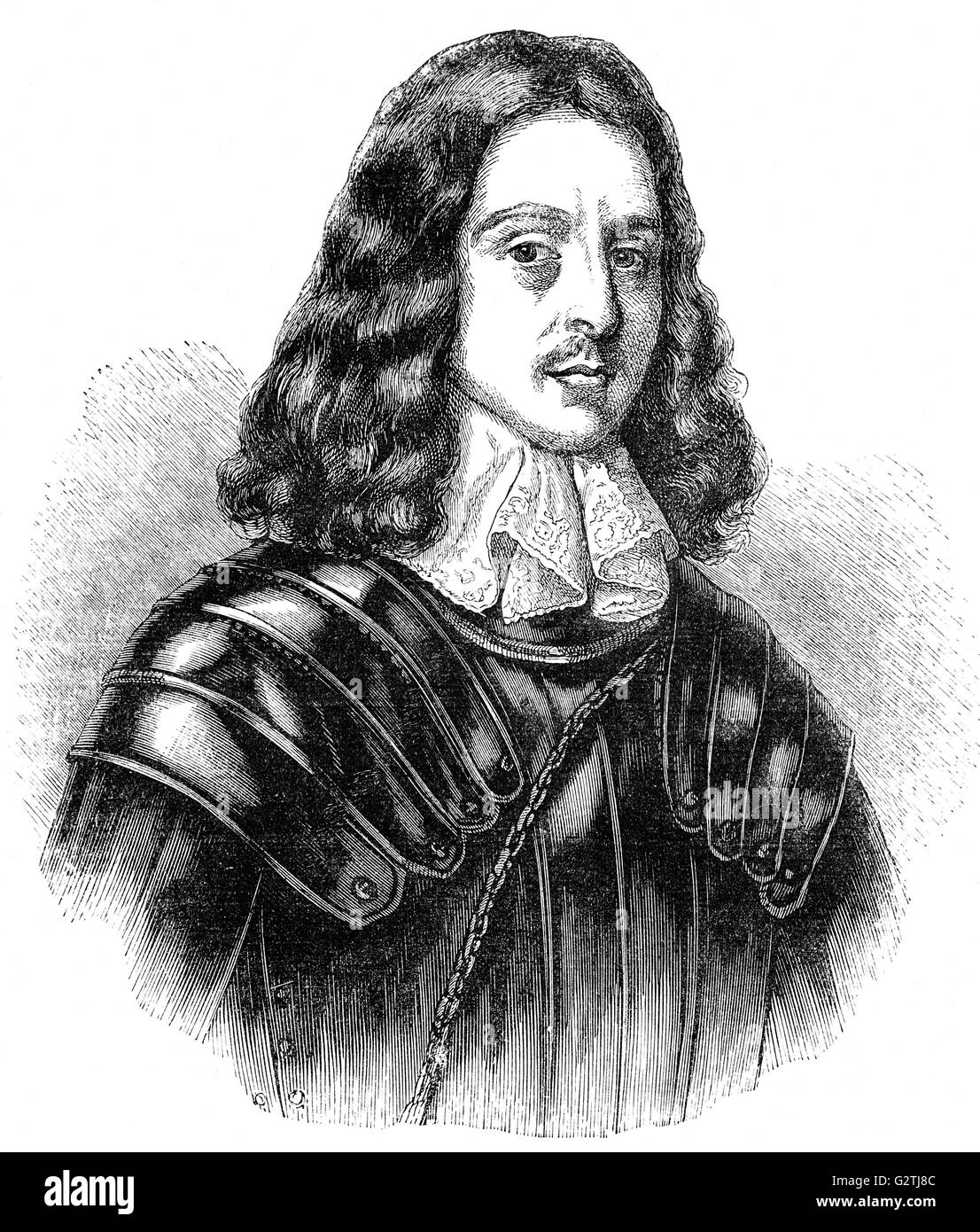 Sir Thomas Fairfax, 3rd Lord Fairfax of Cameron,  nicknamed 'Black Tom' was a general and Parliamentary commander-in-chief during the English Civil War. Stock Photo