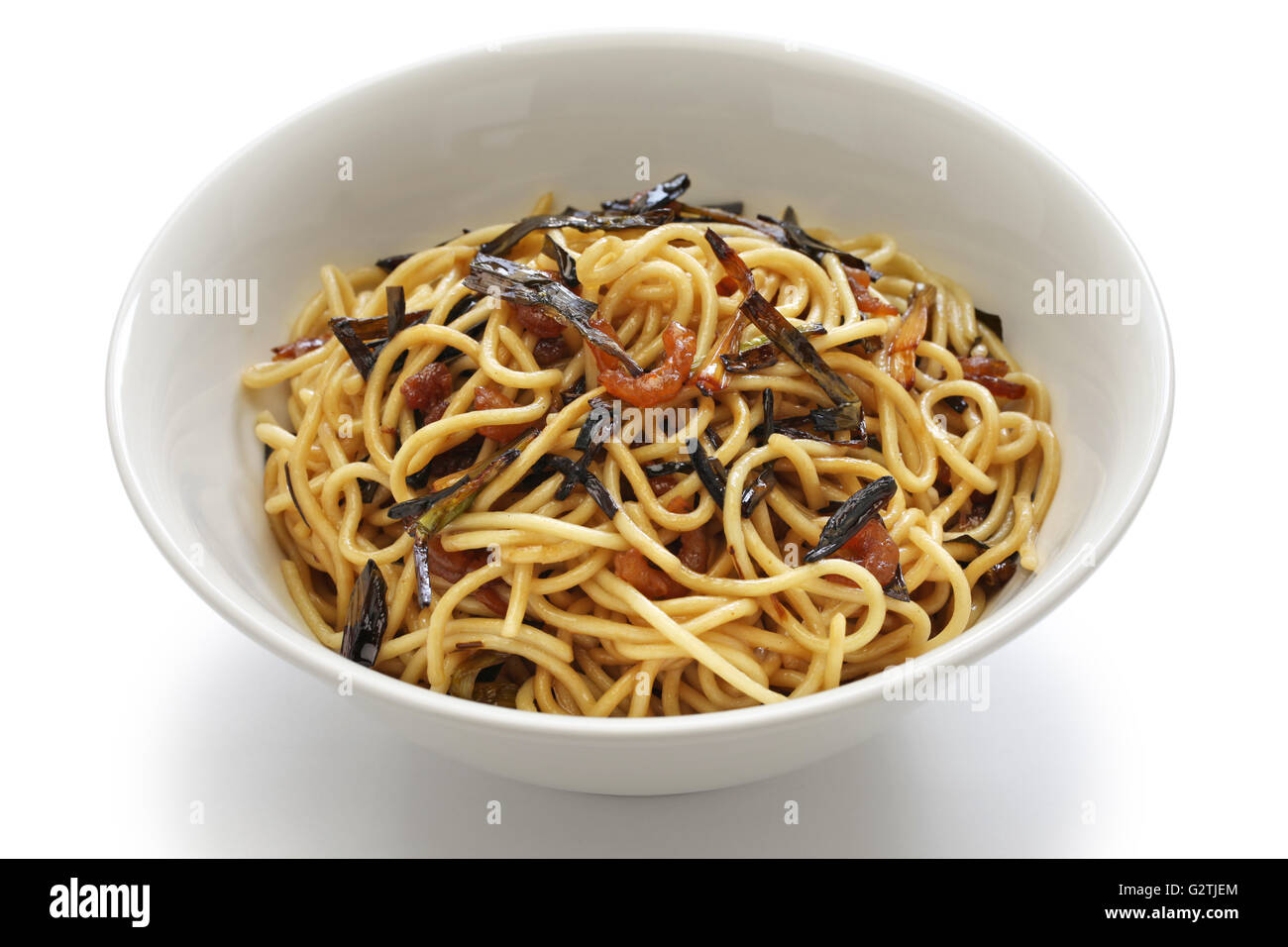 noodles with scallion oil and soy sauce, chinese Shanghai food Stock Photo