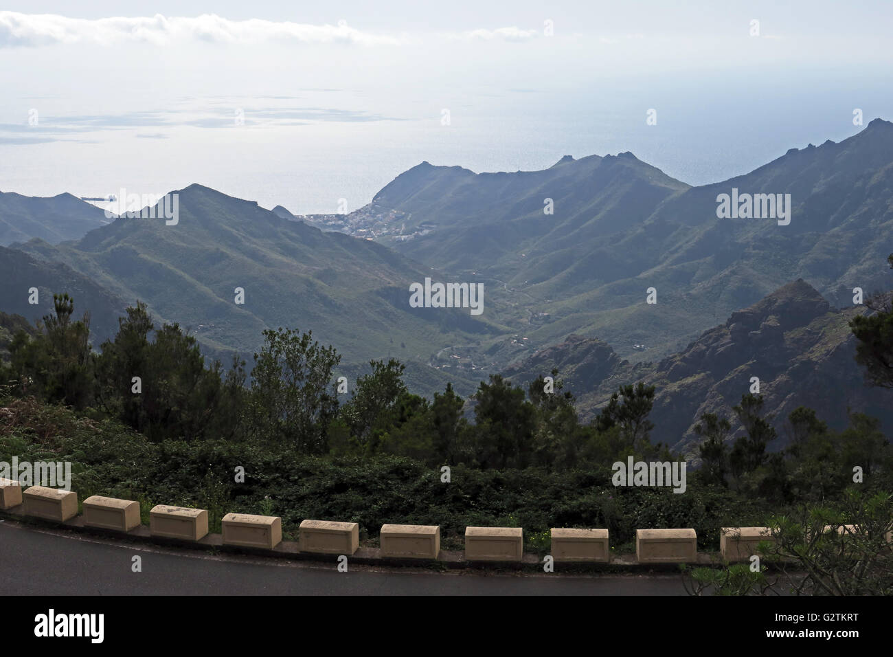Tha Anaga Mountains, a lush green range of volcanic mountains at the NE end of the island of Tenerife. Stock Photo