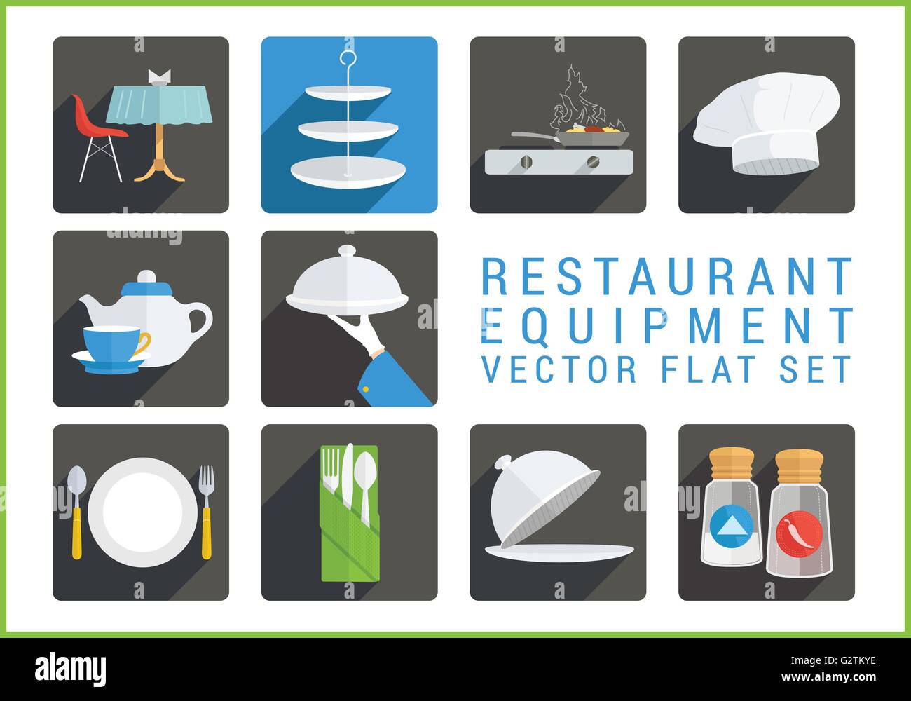 Restaurant utensil flat vector icons Stock Vector Image & Art - Alamy