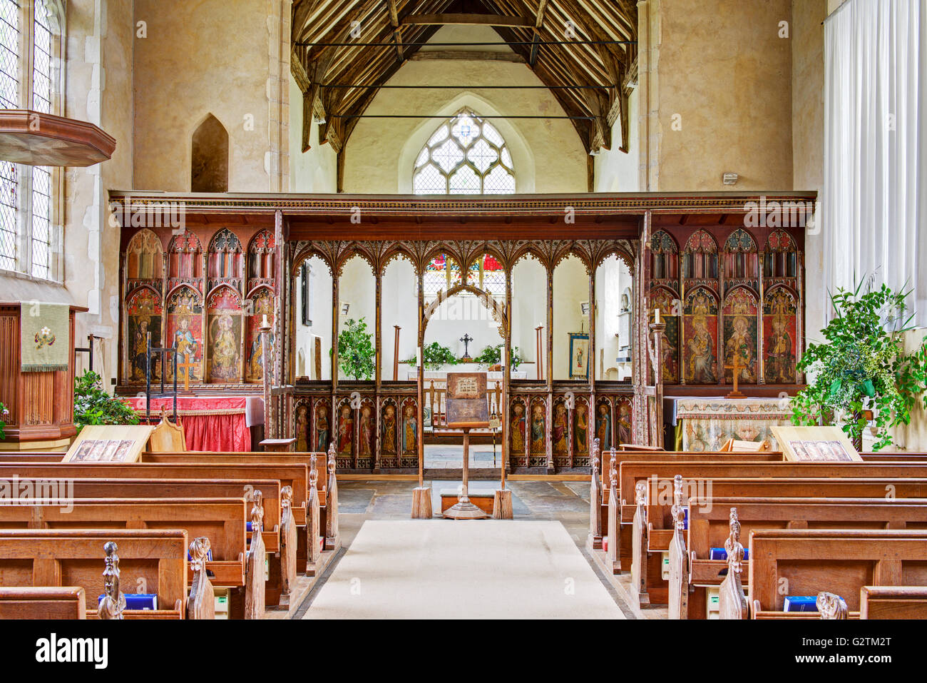 The nave of St Helen's Church, Ranworth, Norfolk, England UK Stock Photo